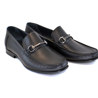 Corrente Men's Shoes Black Calf-Skin Leather Mocassin Loafers 3898-T (CRT1053)-AmbrogioShoes