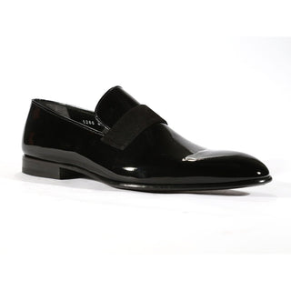 Corrente Men's Shoes Black Patent Leather Loafers 5286 (CRT1034)-AmbrogioShoes