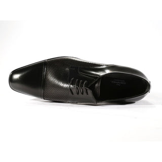 Corrente Men's Shoes Black Texture / Calf-Skin Leather Oxfords 4745 (CRT1039)-AmbrogioShoes