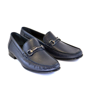 Corrente Men's Shoes Blue Calf-Skin Leather Mocassin Loafers 3898-HS-N (CRT1052)-AmbrogioShoes