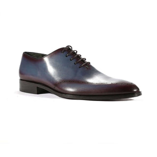 Corrente Men's Shoes Blue Calf-Skin Leather Oxfords 5453 (CRT1007)-AmbrogioShoes