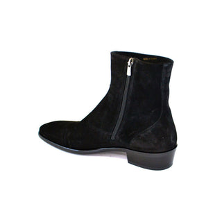 Corrente Nevada Men's Shoes Black Lizard Print / Suede Leather Boots 1547 (CRT1047)-AmbrogioShoes