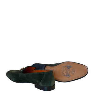 Corrente P000657 6472 Men's Shoes Green Soft Suede Leather Bit Buckle Loafers (CRT1422)-AmbrogioShoes