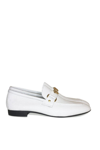 Corrente P000667 5229 Leather with Medusa Ornament Slip On Loafer