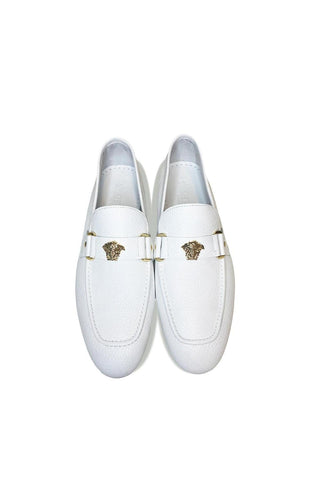 Corrente P000667 5229 Leather with Medusa Ornament Slip On Loafer