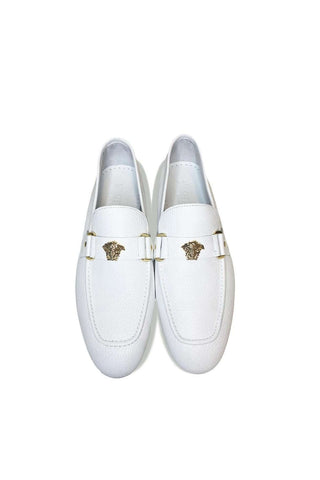 Corrente P000667 5229 Leather with Medusa Ornament Slip On Loafer