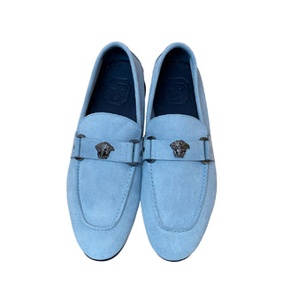 Corrente P000668 5229 Men's Shoes Ice Suede Leather with Medusa Ornament Slip On Loafers (CRT1432)-AmbrogioShoes