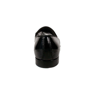 Corvari Designer Mens Shoes Anguilla Black Eel Skin Leather Moccasins (COR1004)-AmbrogioShoes