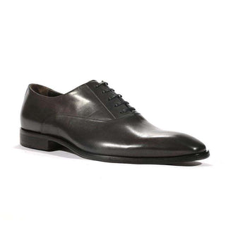 Corvari Designer Mens Shoes Setacalf Antracite Black Nappa Leather Oxfords (COR1001)-AmbrogioShoes