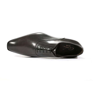 Corvari Designer Mens Shoes Setacalf Antracite Black Nappa Leather Oxfords (COR1001)-AmbrogioShoes