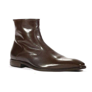 Corvari Designer Mens Shoes Setcalf TDM Brown Nappa Leather Boots (COR1008)-AmbrogioShoes