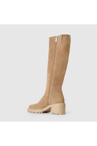 Aquatalia Delilah suede knee high boot in Champagne - view 4