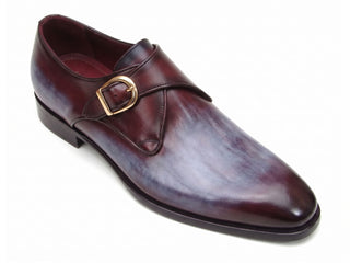 Paul Parkman blue and Bordeaux single monkstrap shoe - view 2