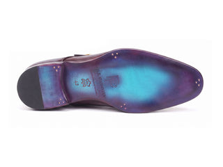 Paul Parkman blue and Bordeaux single monkstrap shoe - view 3