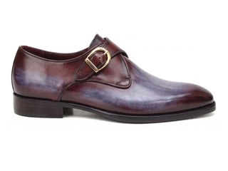 Paul Parkman blue and Bordeaux single monkstrap shoe - view 6