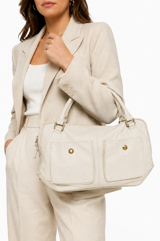 Dellamoda Olivia Leather Satchel Handbag