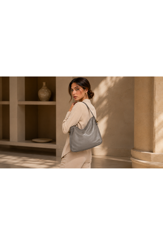 Dellamoda Piper Leather Hobo Bag