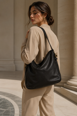 Dellamoda Piper Leather Hobo Bag