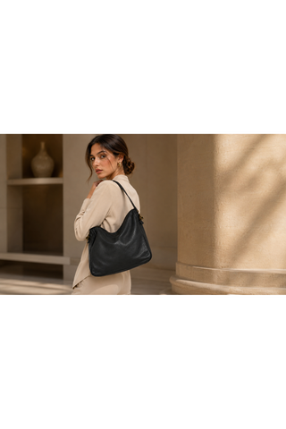 Dellamoda Piper Leather Hobo Bag