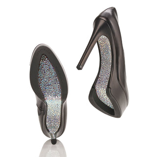 Delourier Lambskin Leather Crystalized High-Heel Flatform (DLR1000)-AmbrogioShoes