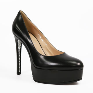 Delourier Lambskin Leather Crystalized High-Heel Flatform (DLR1000)-AmbrogioShoes