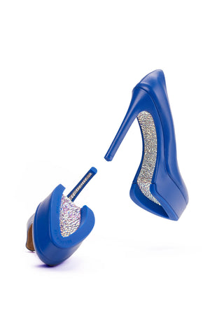 Delourier Lambskin Leather Crystalized High-Heel Flatform (DLR1000)