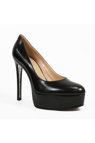 Delourier Lambskin Leather Crystalized High-Heel Flatform (DLR1000)