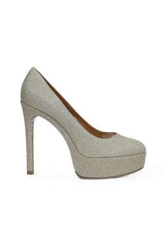 Delourier Lambskin Leather Crystalized High-Heel Flatform (DLR1000)