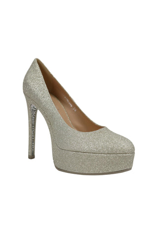 Delourier Lambskin Leather Crystalized High-Heel Flatform (DLR1000)