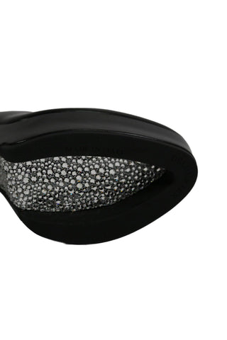Delourier Lambskin Leather Crystalized High-Heel Flatform (DLR1000)