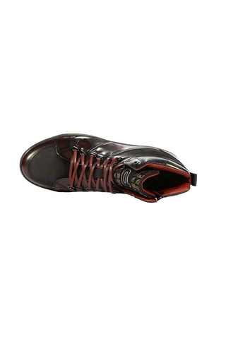 Dico by Corvari Mens Dover Bordo Burgundy Zippered High-Top Sneakers (COR1016)