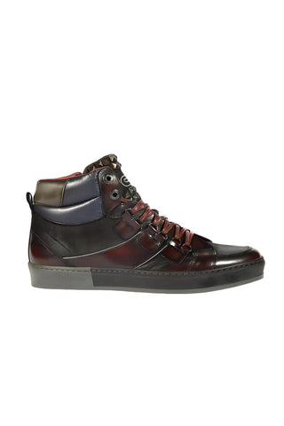 Dico by Corvari Mens Dover Bordo Burgundy Zippered High-Top Sneakers (COR1016)
