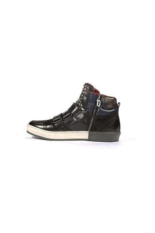 Dico by Corvari Mens Dover Grigio Gray Zippered High-Top Sneakers (COR1015)