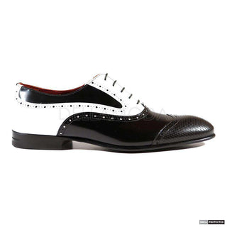 Dino Bigioni Shoes Mens Italian Vit. Paradise White / Black Oxfords (DB1005)-AmbrogioShoes