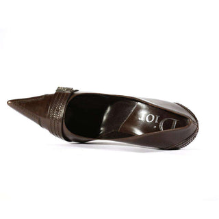 Dior Pumps Sellier Dior Pumps shoes 9cm Dark Brown leather (CDW57)-AmbrogioShoes
