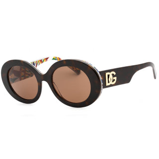 Dolce & Gabbana 0DG4448 Sunglasses Dark Tortoise On Carretto Print / Dark Brown Women's-AmbrogioShoes