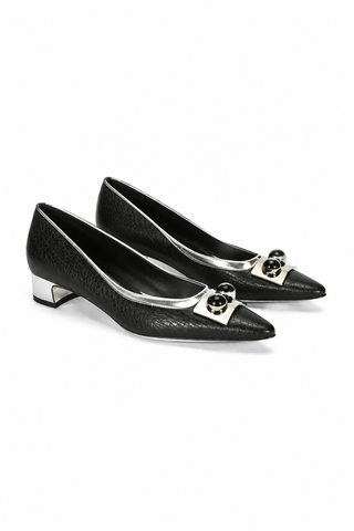 Dolce & Gabbana 4238 Black Calf-Skin Leather Slip-On Pump (DGW20)