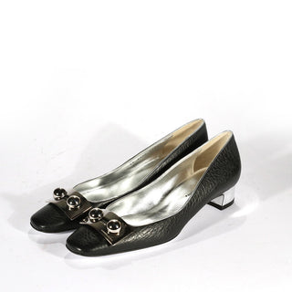 Dolce & Gabbana 4238 Black Calf-Skin Leather Slip-On Pump (DGW20)-AmbrogioShoes