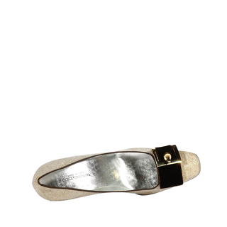 Dolce & Gabbana 4273 Women's Shoes Beige & Brown Velvet / Glitter Fabric Slip-On Pump (DGW22)-AmbrogioShoes