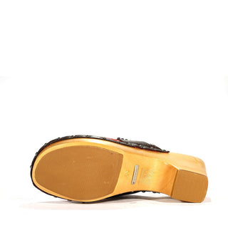 Dolce & Gabbana 4412 Red & Brown Wedge Straw / Calf-Skin Leather High-Heel Sandals (DGW40)-AmbrogioShoes