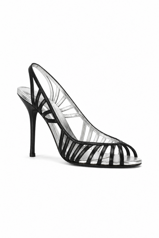 Dolce & Gabbana 4466/110 Black Leather High-Heel Sandals (DGW43)