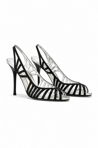 Dolce & Gabbana 4466/110 Black Leather High-Heel Sandals (DGW43)