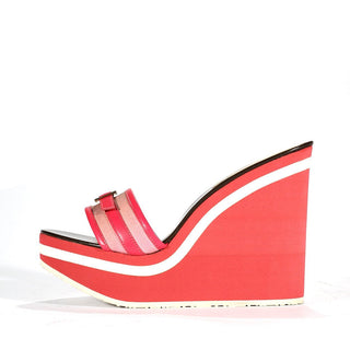 Dolce & Gabbana 4688 Beige & Pink Canvas / Calf-Skin Leather Sandals (DGW48)-AmbrogioShoes