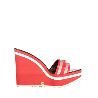 Dolce & Gabbana 4688 Beige & Pink Canvas / Calf-Skin Leather Sandals (DGW48)-AmbrogioShoes