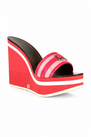 Dolce & Gabbana 4688 Beige & Pink Canvas / Leather Sandals (DGW48)