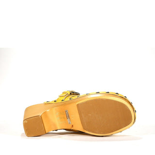 Dolce & Gabbana 4754 Yellow Calf-Skin Leather High-Heel Sandals (DGW55)-AmbrogioShoes