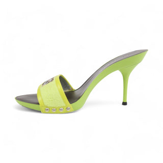 Dolce & Gabbana 4833 Green Olive Fabric & Calf-Skin Leather High-Heel Sandals (DGW63)-AmbrogioShoes