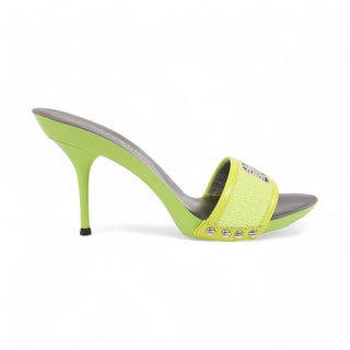 Dolce & Gabbana 4833 Green Olive Fabric & Calf-Skin Leather High-Heel Sandals (DGW63)-AmbrogioShoes