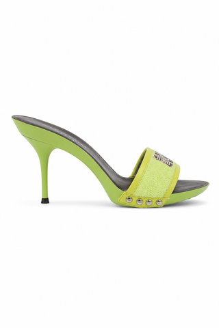Dolce & Gabbana 4833 Green Olive Fabric & Calf-Skin Leather High-Heel Sandals (DGW63)