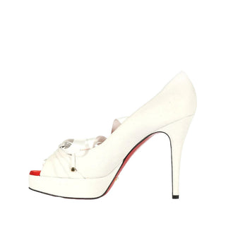 Dolce & Gabbana 5052 White Suede Leather High-Heel Sandals (DGW70)-AmbrogioShoes